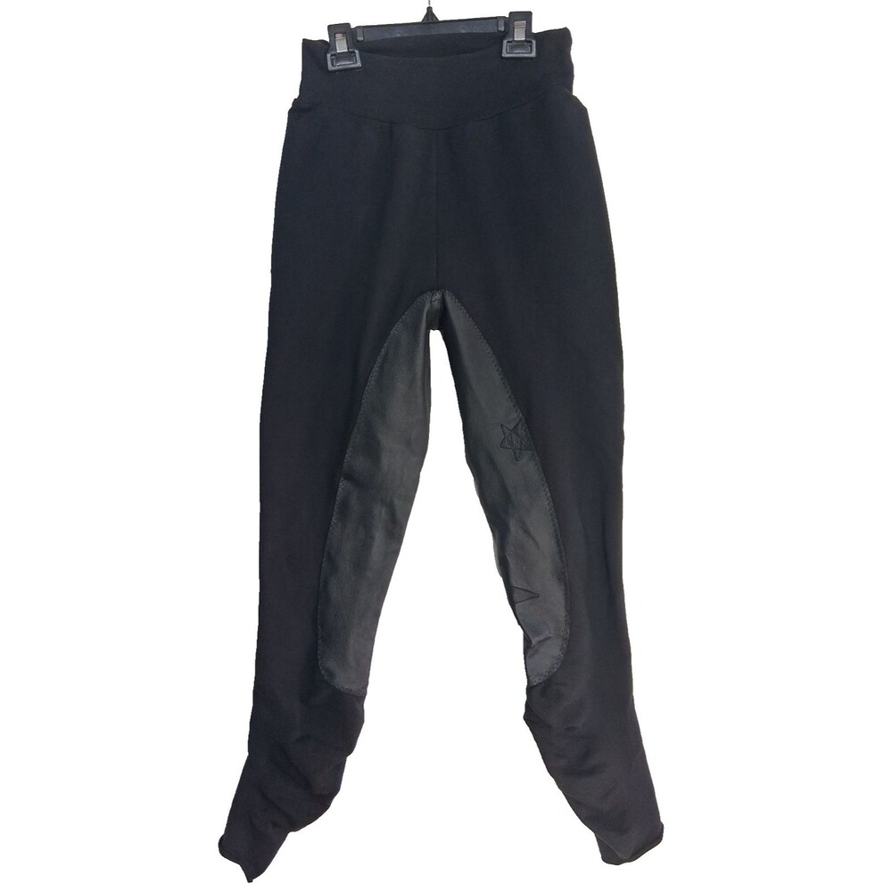 Aastadt Das Black Riding Pants Deerskin Leather Patches 6/8 Womens Equestrian